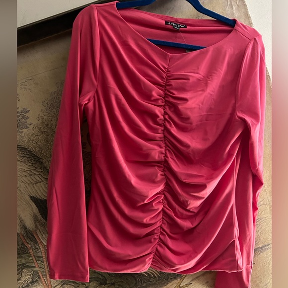 New J Crew Top Dragon Fruit Pink SZ Large - Picture 2 of 4